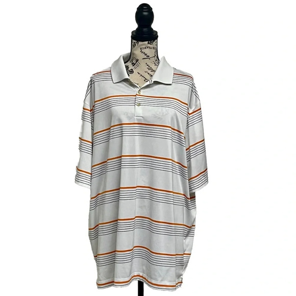 Nike Golf Polo Men’s Outdoor Dri-Fit Black Gorpcore Preppy Striped Size XXL - Picture 1 of 9